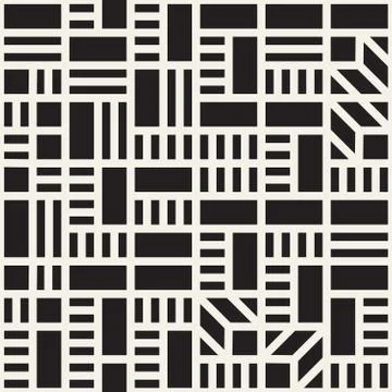 Vector seamless pattern. Mesh repeating texture. Linear grid with chaotic s.. Stock Illustration