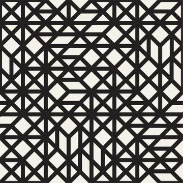 Vector seamless pattern. Mesh repeating texture. Linear grid with chaotic s.. 스톡 일러스트