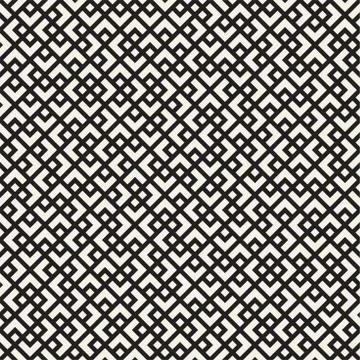 Vector seamless pattern. Mesh repeating texture. Linear grid with chaotic s.. Illustrazione stock