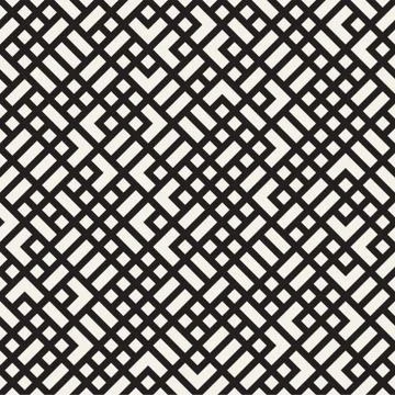 Vector seamless pattern. Mesh repeating texture. Linear grid with chaotic s.. 스톡 일러스트