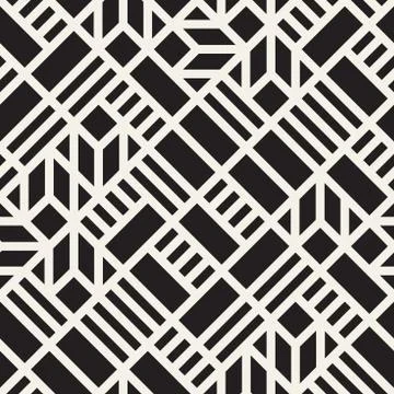 Vector seamless pattern. Mesh repeating texture. Linear grid with chaotic s.. 스톡 일러스트