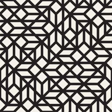 Vector seamless pattern. Mesh repeating texture. Linear grid with chaotic s.. 스톡 일러스트
