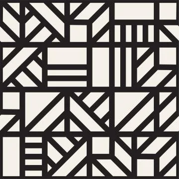 Vector seamless pattern. Mesh repeating texture. Linear grid with chaotic s.. 스톡 일러스트