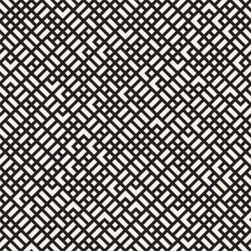 Vector seamless pattern. Mesh repeating texture. Linear grid with chaotic s.. Illustrazione stock
