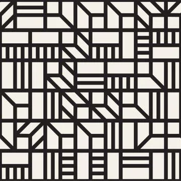 Vector seamless pattern. Mesh repeating texture. Linear grid with chaotic s.. Illustrazione stock