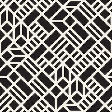 Vector seamless pattern. Mesh repeating texture. Linear grid with chaotic s.. Stock Illustration