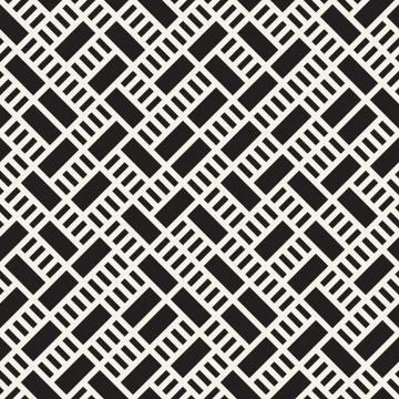 Vector seamless pattern. Mesh repeating texture. Linear grid with chaotic s.. Stock Illustration