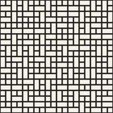 Vector seamless pattern. Mesh repeating texture. Linear grid with chaotic s.. Illustrazione stock