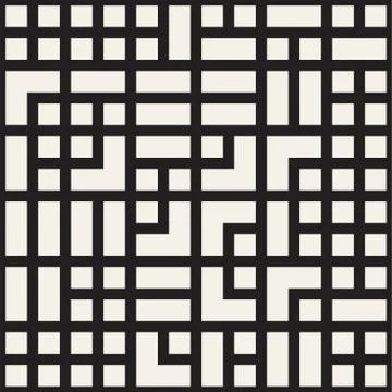 Vector seamless pattern. Mesh repeating texture. Linear grid with chaotic s.. 스톡 일러스트