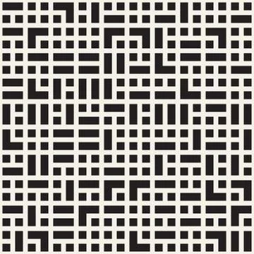 Vector seamless pattern. Mesh repeating texture. Linear grid with chaotic s.. Illustrazione stock