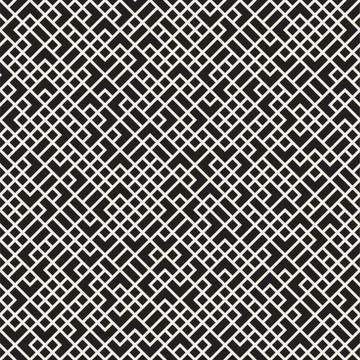Vector seamless pattern. Mesh repeating texture. Linear grid with chaotic s.. Stock Illustration