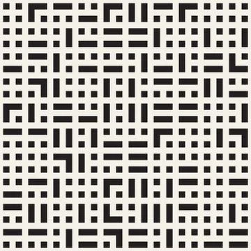 Vector seamless pattern. Mesh repeating texture. Linear grid with chaotic s.. 스톡 일러스트