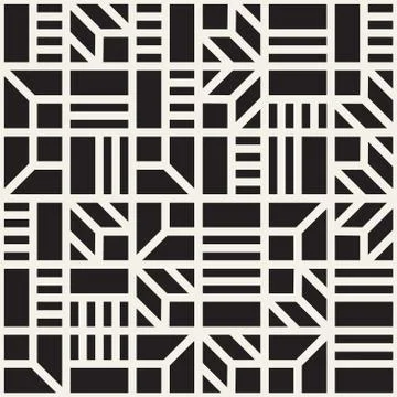 Vector seamless pattern. Mesh repeating texture. Linear grid with chaotic s.. 스톡 일러스트