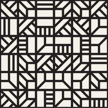 Vector seamless pattern. Mesh repeating texture. Linear grid with chaotic s.. イラスト素材