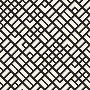 Vector seamless pattern. Mesh repeating texture. Linear grid with chaotic s.. イラスト素材