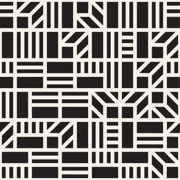Vector seamless pattern. Mesh repeating texture. Linear grid with chaotic s.. 스톡 일러스트
