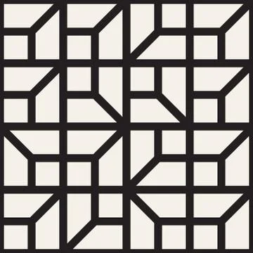 Vector seamless pattern. Mesh repeating texture. Linear grid with chaotic s.. Stock Illustration