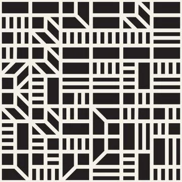 Vector seamless pattern. Mesh repeating texture. Linear grid with chaotic s.. イラスト素材