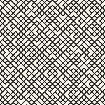 Vector seamless pattern. Mesh repeating texture. Linear grid with chaotic s.. Illustrazione stock