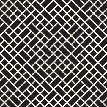 Vector seamless pattern. Mesh repeating texture. Linear grid with chaotic s.. イラスト素材