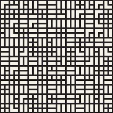 Vector seamless pattern. Mesh repeating texture. Linear grid with chaotic s.. 스톡 일러스트