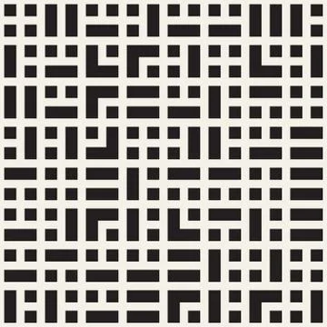 Vector seamless pattern. Mesh repeating texture. Linear grid with chaotic s.. 스톡 일러스트