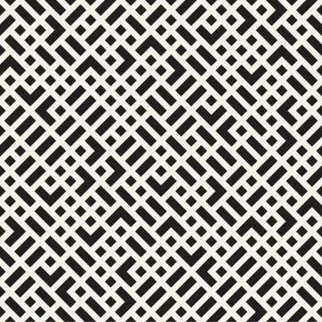 Vector seamless pattern. Mesh repeating texture. Linear grid with chaotic s.. Stock Illustration