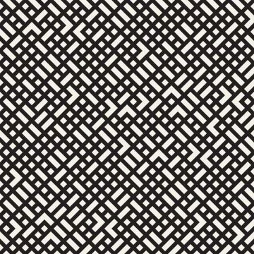 Vector seamless pattern. Mesh repeating texture. Linear grid with chaotic s.. Illustrazione stock