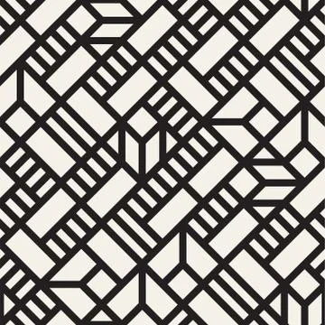 Vector seamless pattern. Mesh repeating texture. Linear grid with chaotic s.. Stock Illustration