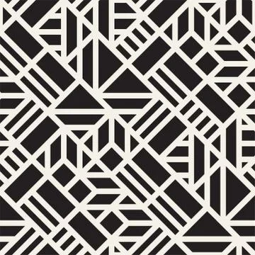 Vector seamless pattern. Mesh repeating texture. Linear grid with chaotic sha 스톡 일러스트