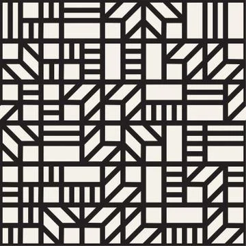 Vector seamless pattern. Mesh repeating texture. Linear grid with chaotic sha Stock Illustration