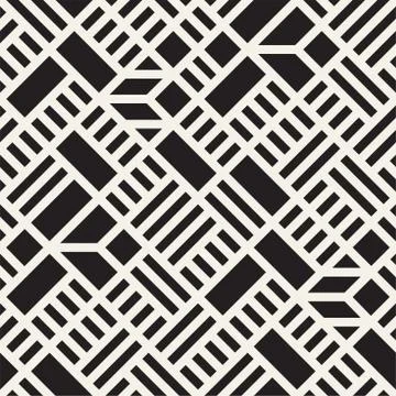 Vector seamless pattern. Mesh repeating texture. Linear grid with chaotic sha イラスト素材