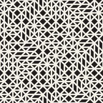 Vector seamless pattern. Mesh repeating texture. Linear grid with chaotic sha Stock Illustration