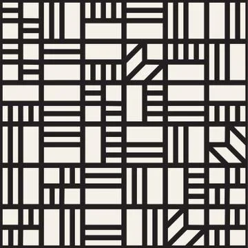 Vector seamless pattern. Mesh repeating texture. Linear grid with chaotic sha Stock Illustration