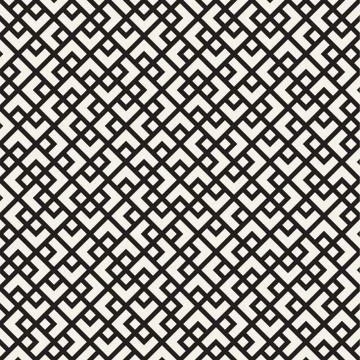 Vector seamless pattern. Mesh repeating texture. Linear grid with chaotic sha Stock Illustration
