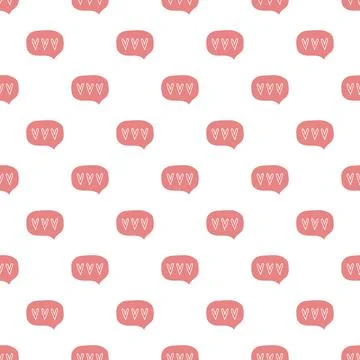 Vector seamless pattern with message windows on white background Stock Illustration