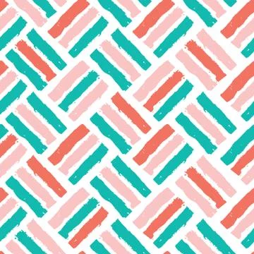 Vector Seamless pattern of messy hand drawn brush strokes, organic squares. Ink Illustrazione stock