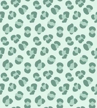 Vector seamless pattern of mint leopard fur print Stock Illustration