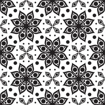 Vector seamless pattern. Modern geometric texture, floral backgr Stock Illustration