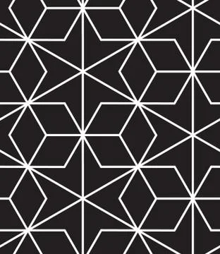 Vector seamless pattern. Modern stylish line, hexagon geometric background Stock Illustration