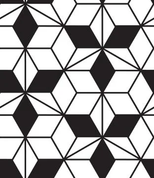 Vector seamless pattern. Modern stylish line, hexagon geometric background Stock Illustration