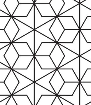 Vector seamless pattern. Modern stylish line, hexagon geometric background Stock Illustration