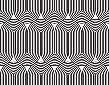 Vector seamless pattern. Modern stylish texture. Geometric striped ornament. Mon Stock Illustration