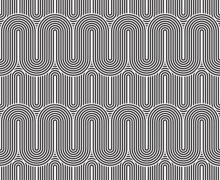 Vector seamless pattern. Modern stylish texture. Geometric striped ornament. Mon 스톡 일러스트