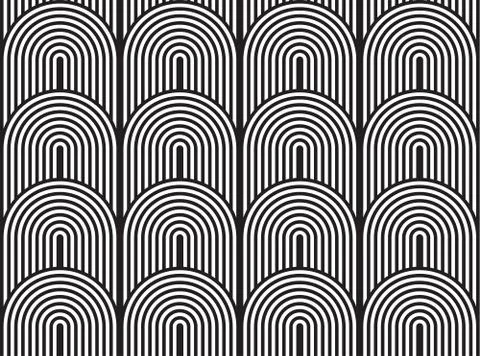 Vector seamless pattern. Modern stylish texture. Geometric striped ornament. Mon Stock Illustration