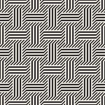 Vector Seamless Pattern. Modern Stylish Interlacing Lines Texture. Geometric Stock Illustration