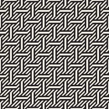 Vector Seamless Pattern. Modern Stylish Interlacing Lines Texture. Geometric Stock Illustration