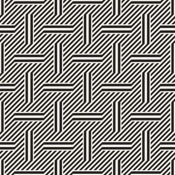 Vector Seamless Pattern. Modern Stylish Interlacing Lines Texture. Geometric Illustrazione stock