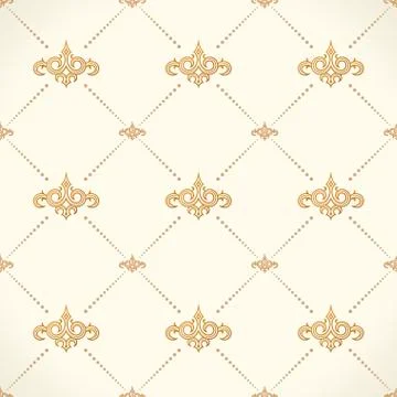Vector seamless pattern. Modern stylish texture design in Victorian style Stock Illustration