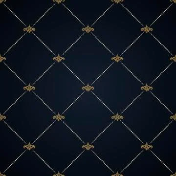 Vector seamless pattern. Modern stylish texture design in Victorian style Stock Illustration